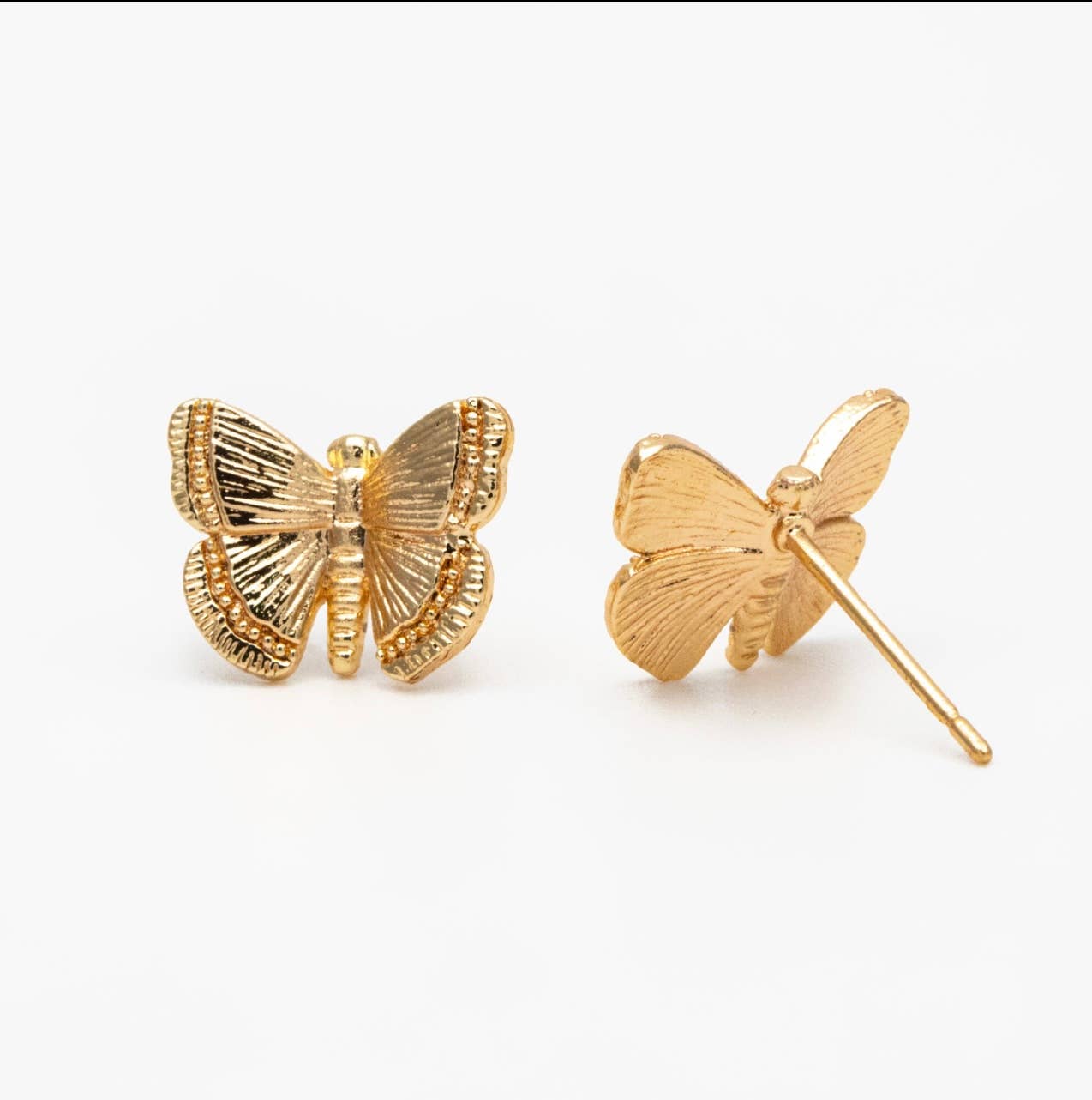 Bella Rey jewelry - The Eva butterfly 18k gold plated stud earrings