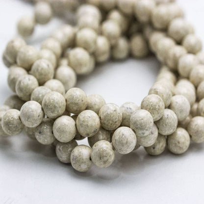 CRCBEADS - Natural River Stone Smooth Round Size 4mm 6mm 8mm 10mm 12mm 15.5" Strand