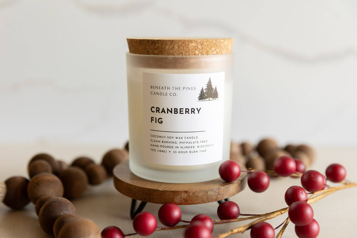 Beneath The Pines Candle Co. - Cranberry Fig: Coconut-Soy Candle