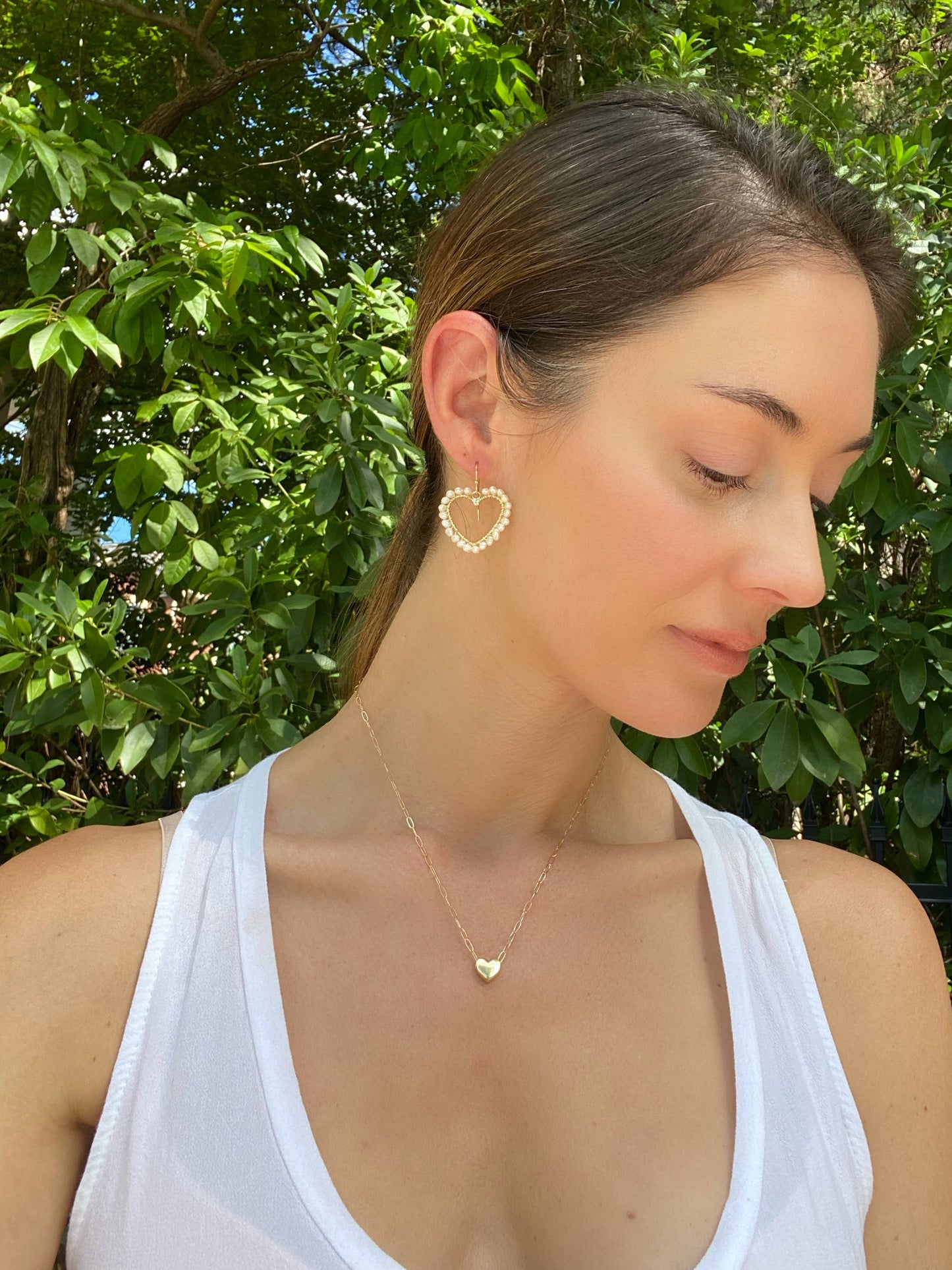 Amelia Rose Jewelry - Paperclip Heart Necklace-Gold