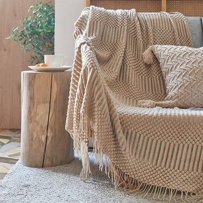 Fennco Styles - Waffle Stripe 50x60 Inch Throw Blanket