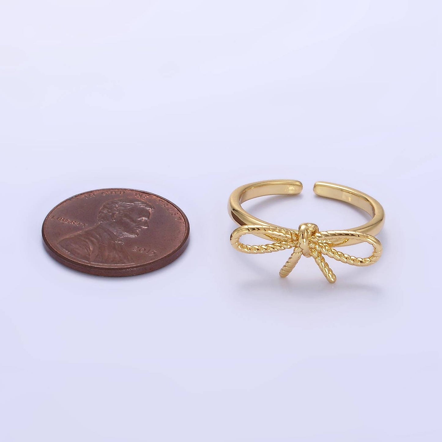 Aim Eternal - 14K Gold Filled Rope Ribbon Ring in Gold & Silver O980, O981