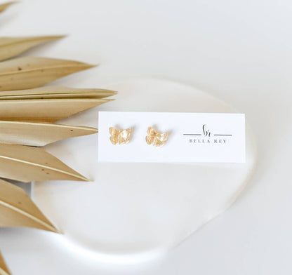 Bella Rey jewelry - The Eva butterfly 18k gold plated stud earrings