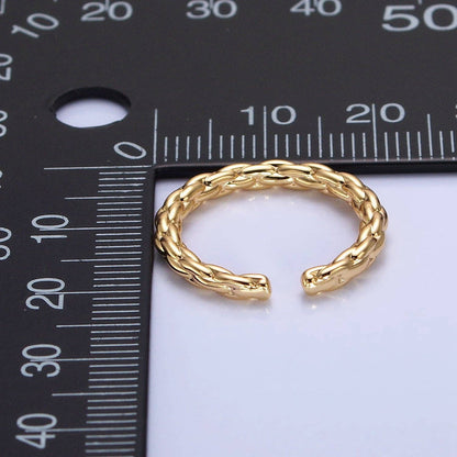 Aim Eternal - Dainty Gold Rope Ring Open Adjustable Silver Thin Ring