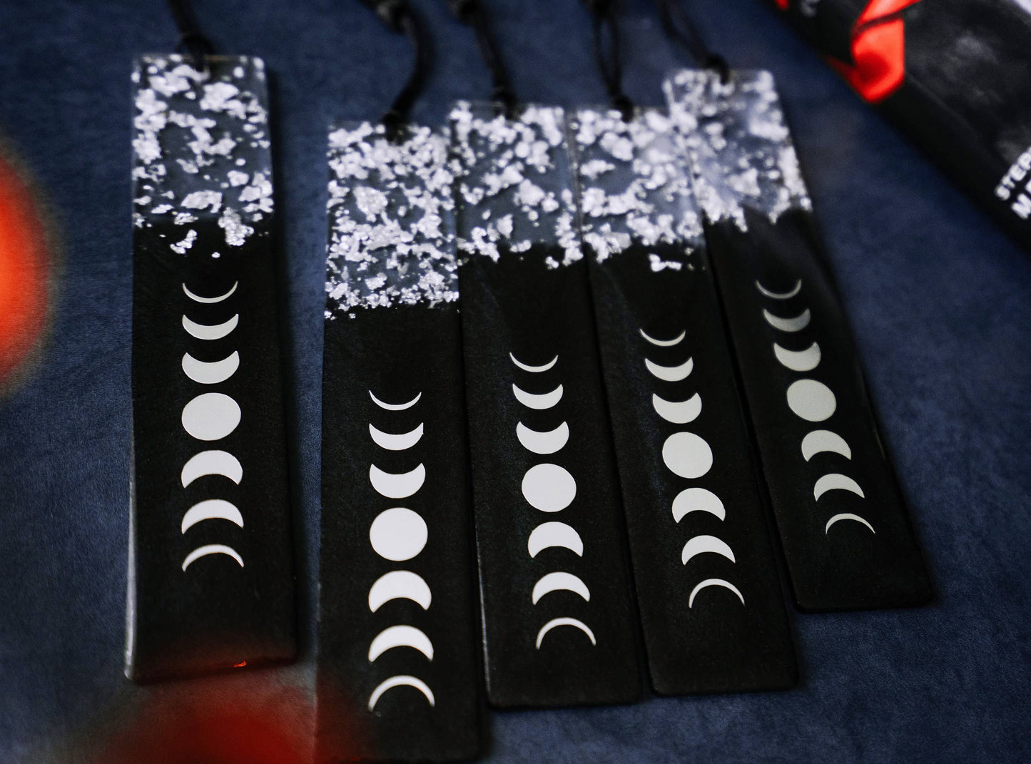 Dège Creative - Black & Silver Moon Phases Bookmark