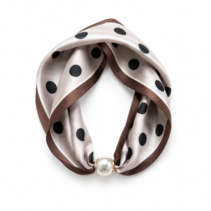 Ellison+Young - Ellison+Young Satin Twilly Scarf Necklace with Jeweled Magnetic Clasp