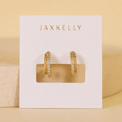 JaxKelly - Double Champagne Hoop - Gold Earrings
