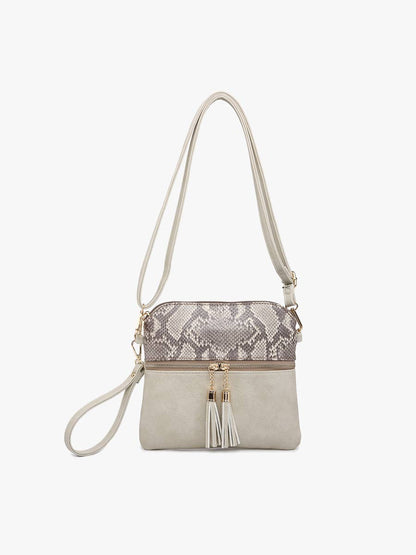 Jen & Co. - M1785 Tara Double Zip Crossbody Bag/Wristlet