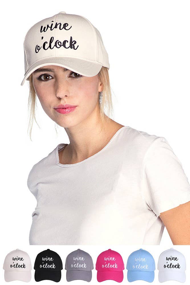 Hana - C.C WINE O'CLOCK Embroidered Baseball Cap