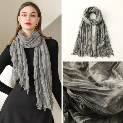 Funkyrel® Atzbranding Limited - Scarvii - Solid Color Lightweight Ruched Scarf