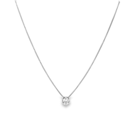 MIA Jewelry - Round CZ Stone Charm Dainty Box Necklace (G169)