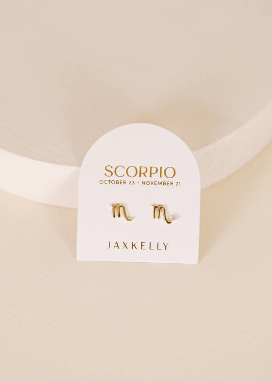 JaxKelly - Zodiac Gold Earrings - Scorpio