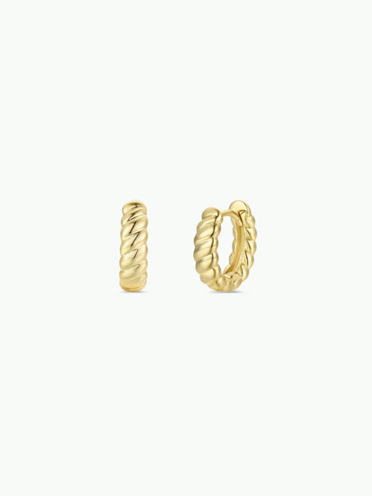 JaxKelly - Small Channel Gold Hoop Earrings