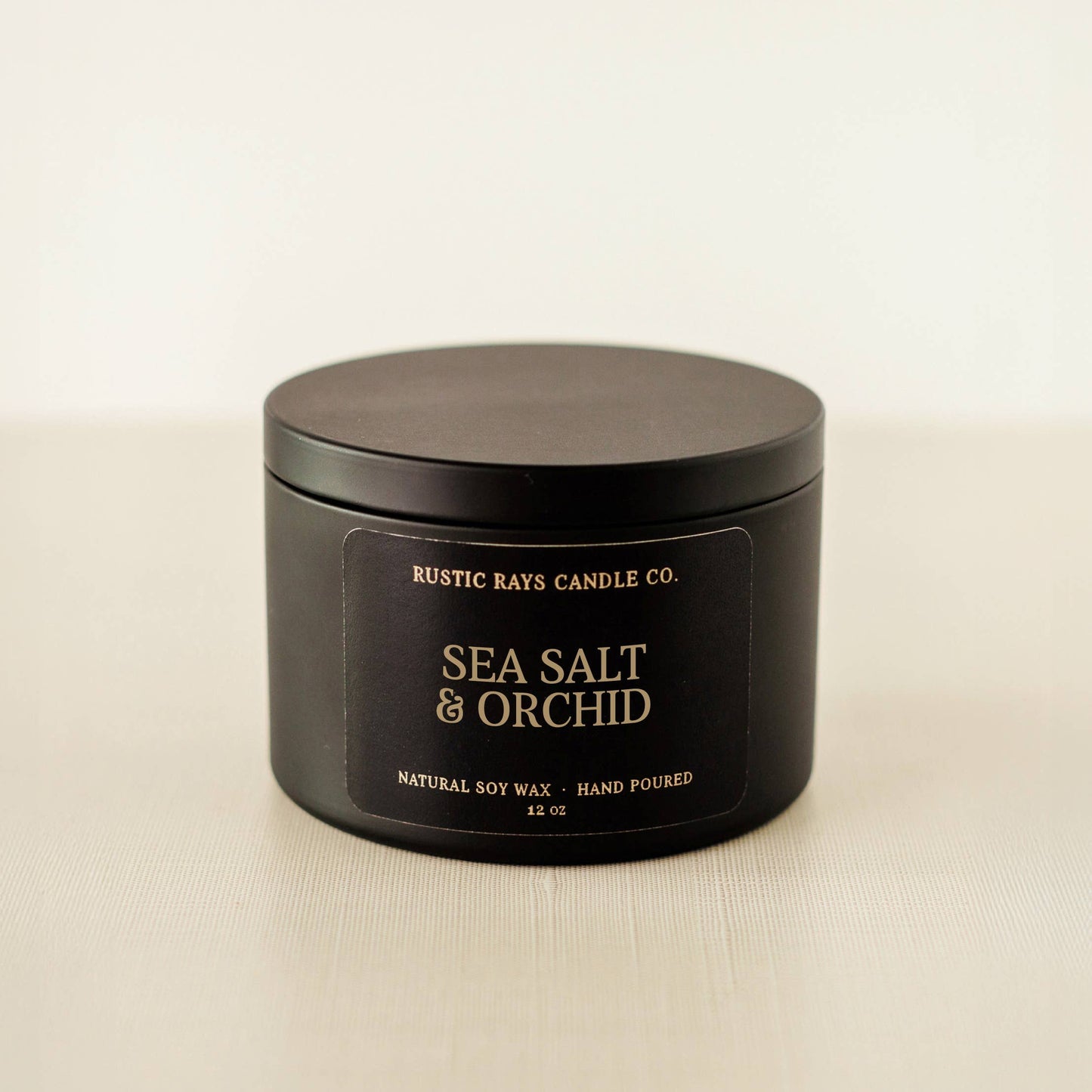 RR109 Rustic Rays Candle Co. - Sea Salt & Orchid 12 oz Soy Candle - Spring Home Decor