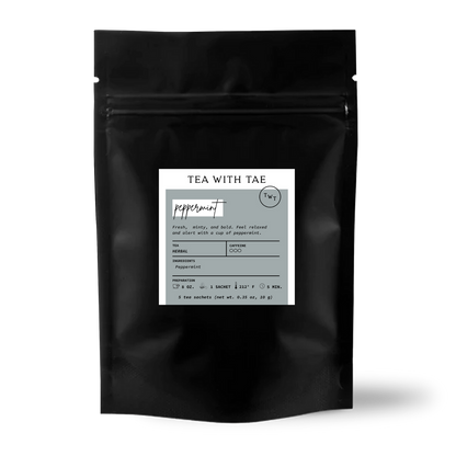 Tea with Tae - Peppermint Herbal Tea Small Gift Pouch (5 tea bags)