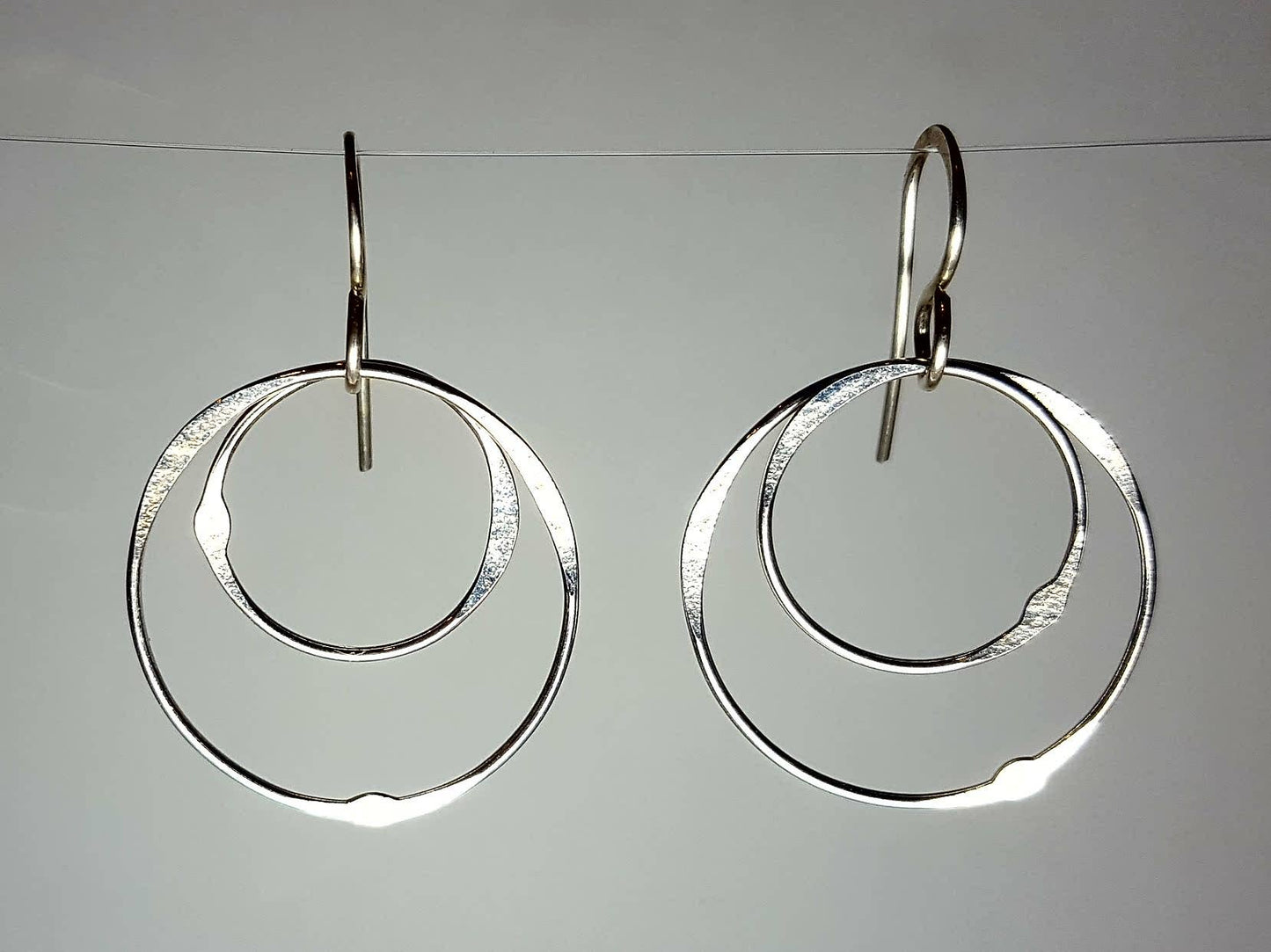 ER373 Ken’s handcrafted jewelry - Sterling Silver Circle Medium Multiple