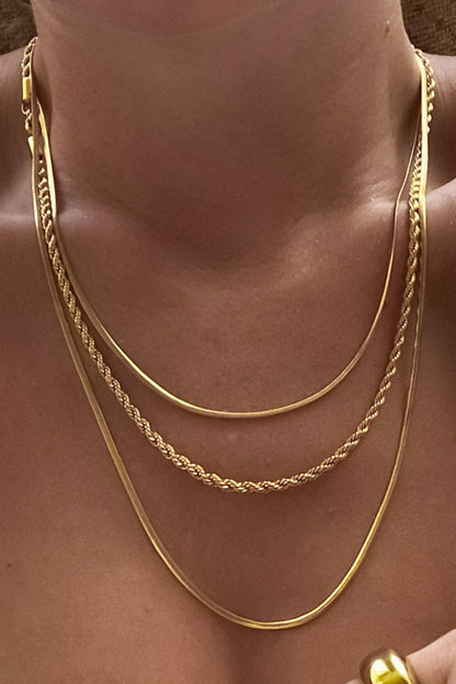 MA211 Mia Accessories - 18K Gold Plated Waterproof Stainless Steel Chain Necklace - 7050