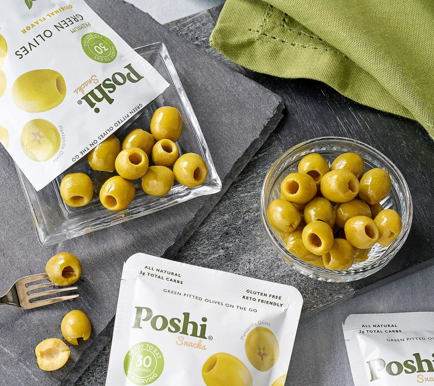 POSHI - Poshi Olives - Premium Green Olives 1.1oz/10