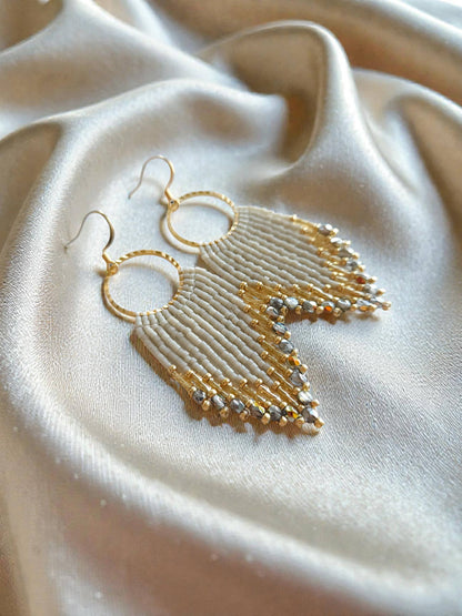 Mountain Sun Creations - Glimmer - Elegant Monochromatic Fringe Earrings