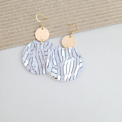 Spiffy & Splendid - Zoey Earrings - Pearl Black Stripe //Jewelry, Gifts