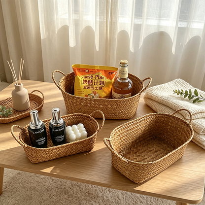 CouldNook - CouldNook Mixed Woven Storage Organizer Basket - Light Household Accent
