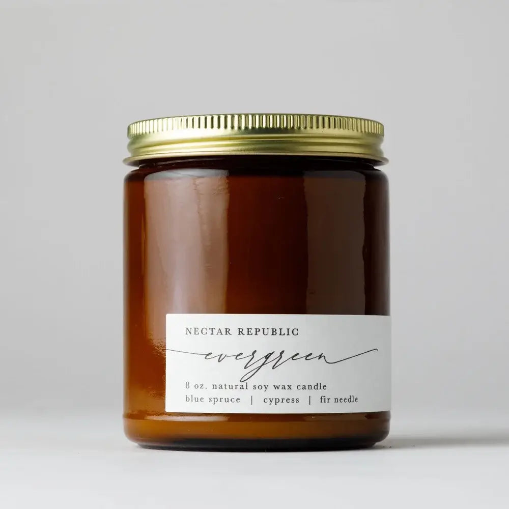 NP101 Nectar Republic - Evergreen Jar Soy Candle | fall winter pine fresh