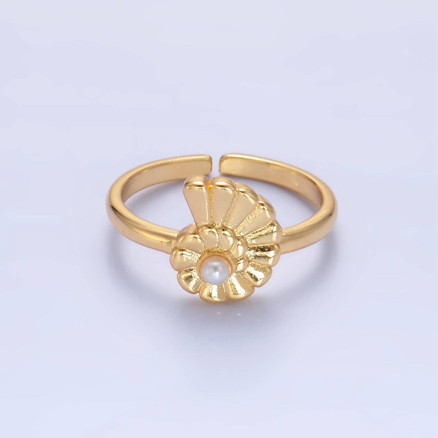 Aim Eternal - 24K Gold Filled Shell Pearl Adjustable Ring | U-421