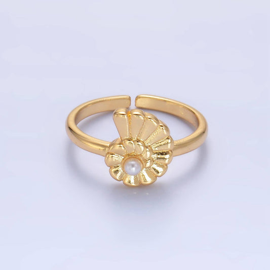 Aim Eternal - 24K Gold Filled Shell Pearl Adjustable Ring | U-421