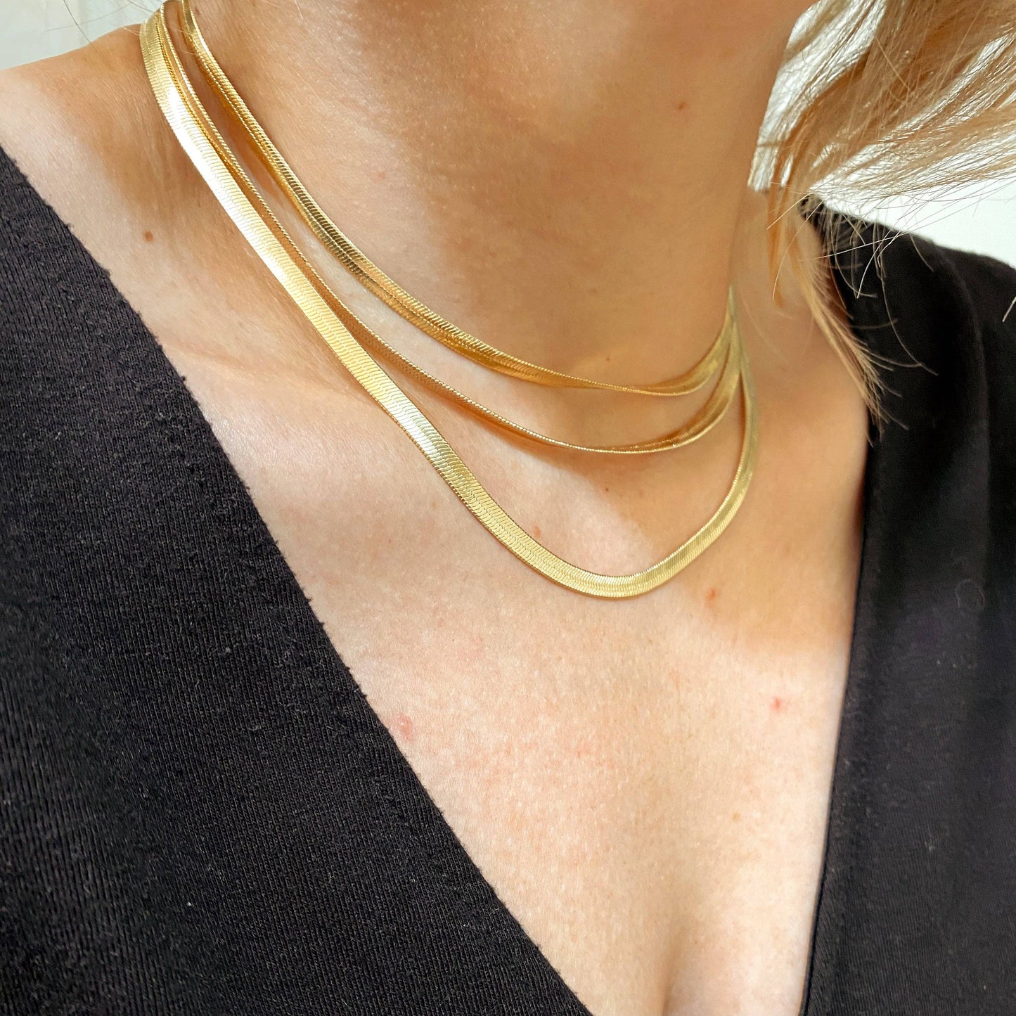 GoldFi - 18k Gold Filled 4.0mm Thickness Herringbone Chain
