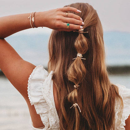 K'lani hair tie bracelets - "Forever Friends" Neutral Sun Friendship Hair Tie Bracelets
