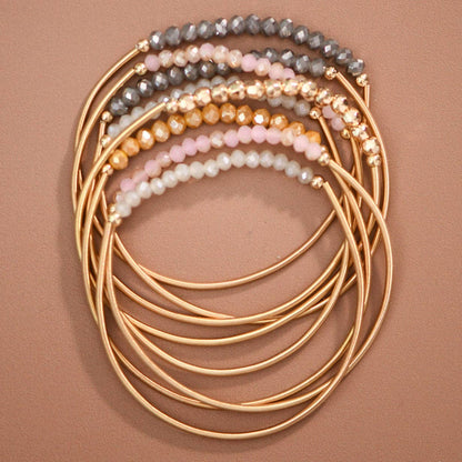 MA101 Mia Accessories - Boho Layered Spring Coil Guitar String Bracelet Set - 8096