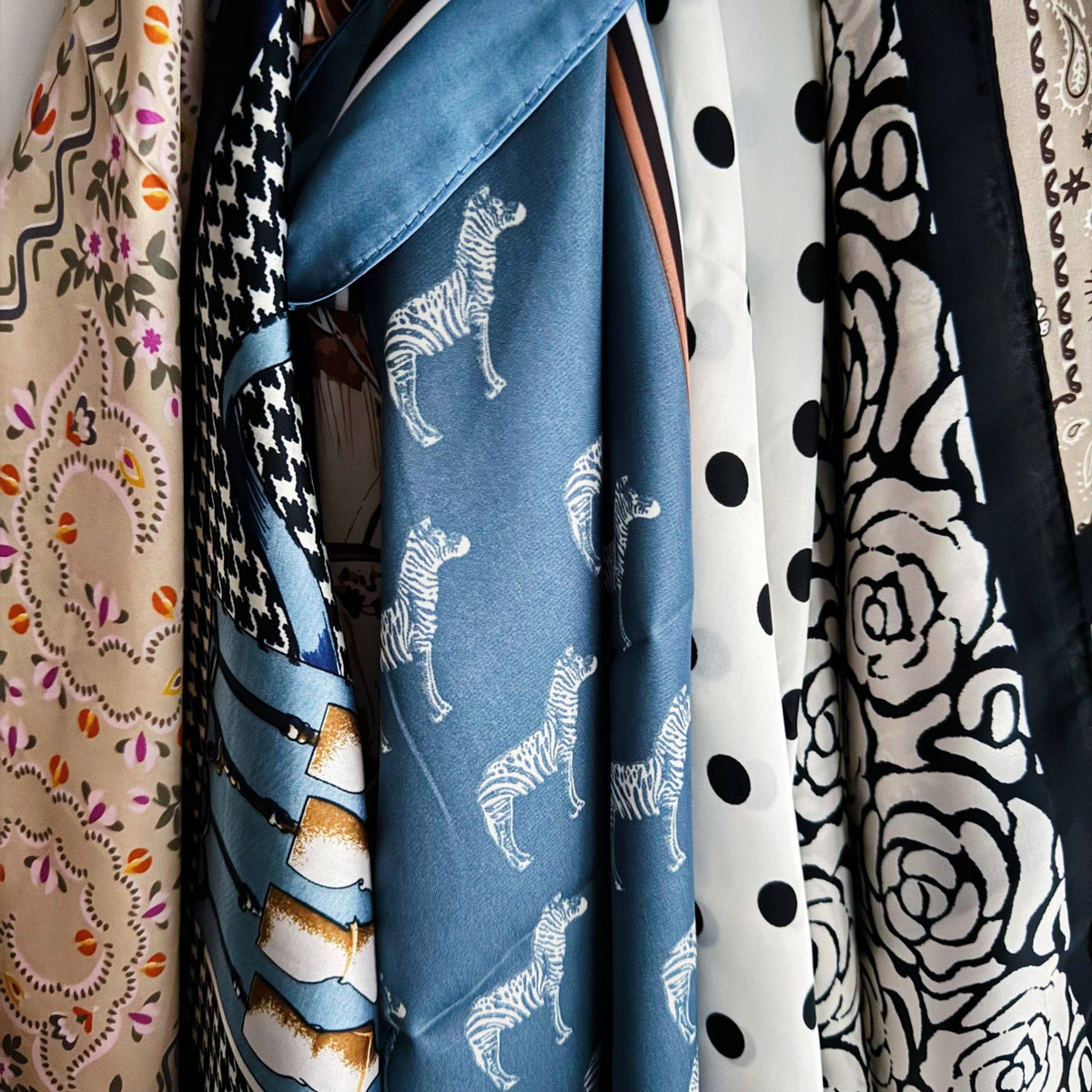 Ellison+Young - Silky Muse Satin Square Scarf - Chic Silky Scarf For Hair, Neck, Or Bag Styling