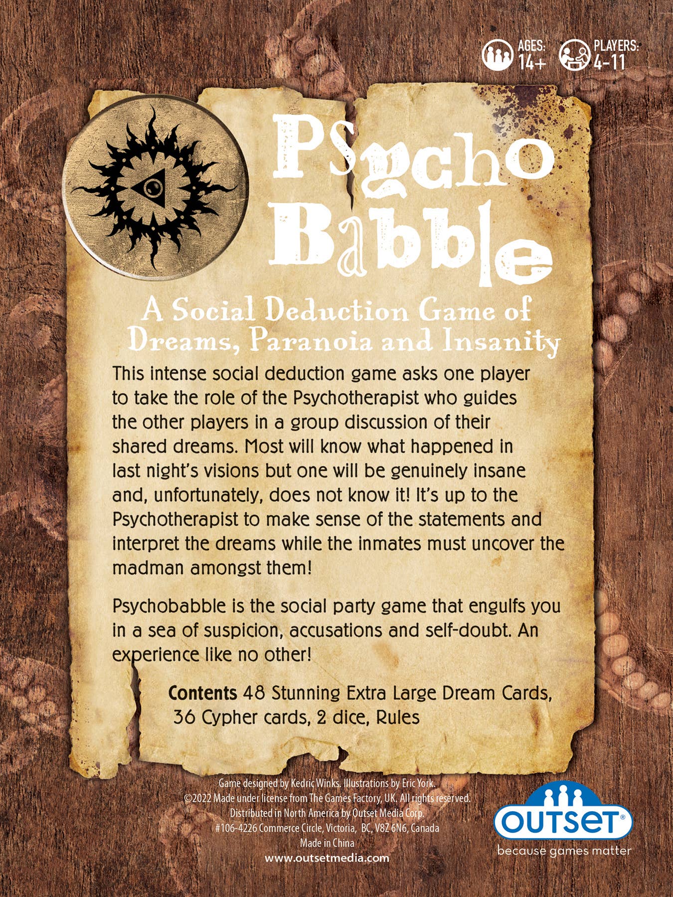 Outset Games and Cobble Hill Puzzles - Psychobabble - A Mind-Bending Game of Dreams and Deception!