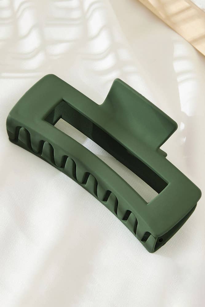 Hana - Solid Color Rectangle Shaped Hair Claw