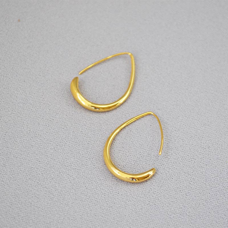 Dipped Shop - Trendy Geometric Teardrop Hoop Earrings DP25E711