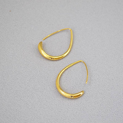 Dipped Shop - Trendy Geometric Teardrop Hoop Earrings DP25E711