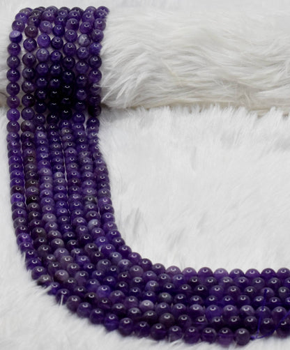 Soothing Crystals - Amethyst Round Beads, 4mm,6mm,8mm,10mm,12mm Mala For Beads