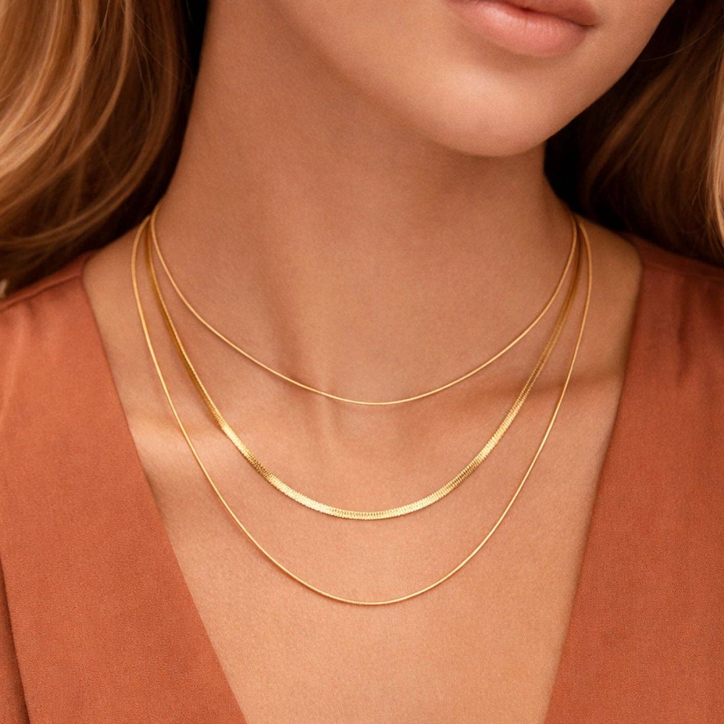 MA210 Mia Accessories - 18K Gold Plated Waterproof Stainless Steel Chain Necklace - 6872