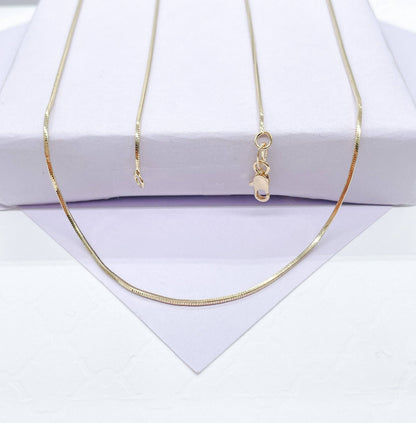 Milie Jewels - 18k Gold Filled Smooth Herringbone Fusion Necklace