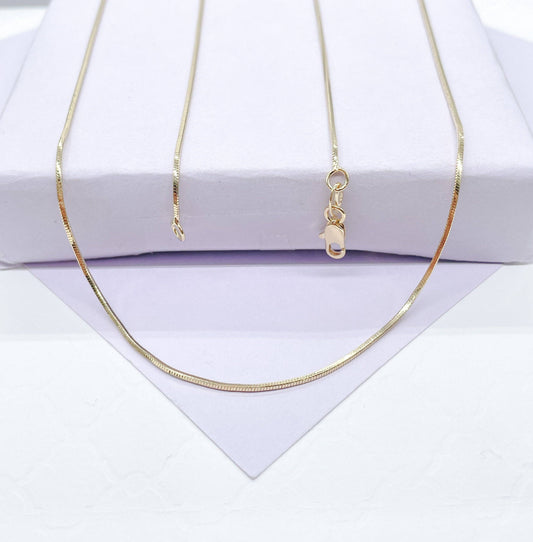 Milie Jewels - 18k Gold Filled Smooth Herringbone Fusion Necklace