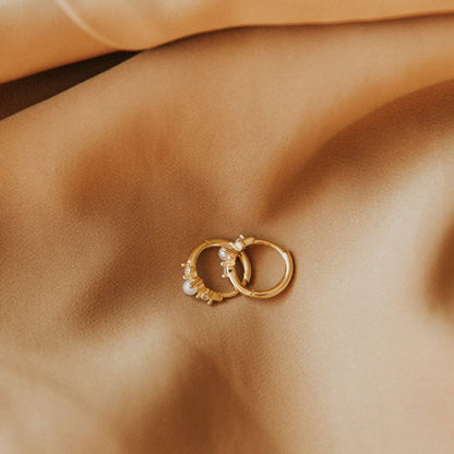 Mauve Jewelry Co. - Alexandria Diamond and Pearl Hoops