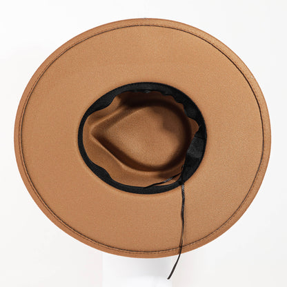 Collections by Fame Accessories - Flat Brim Boho Pattern Band Fedora Hat
