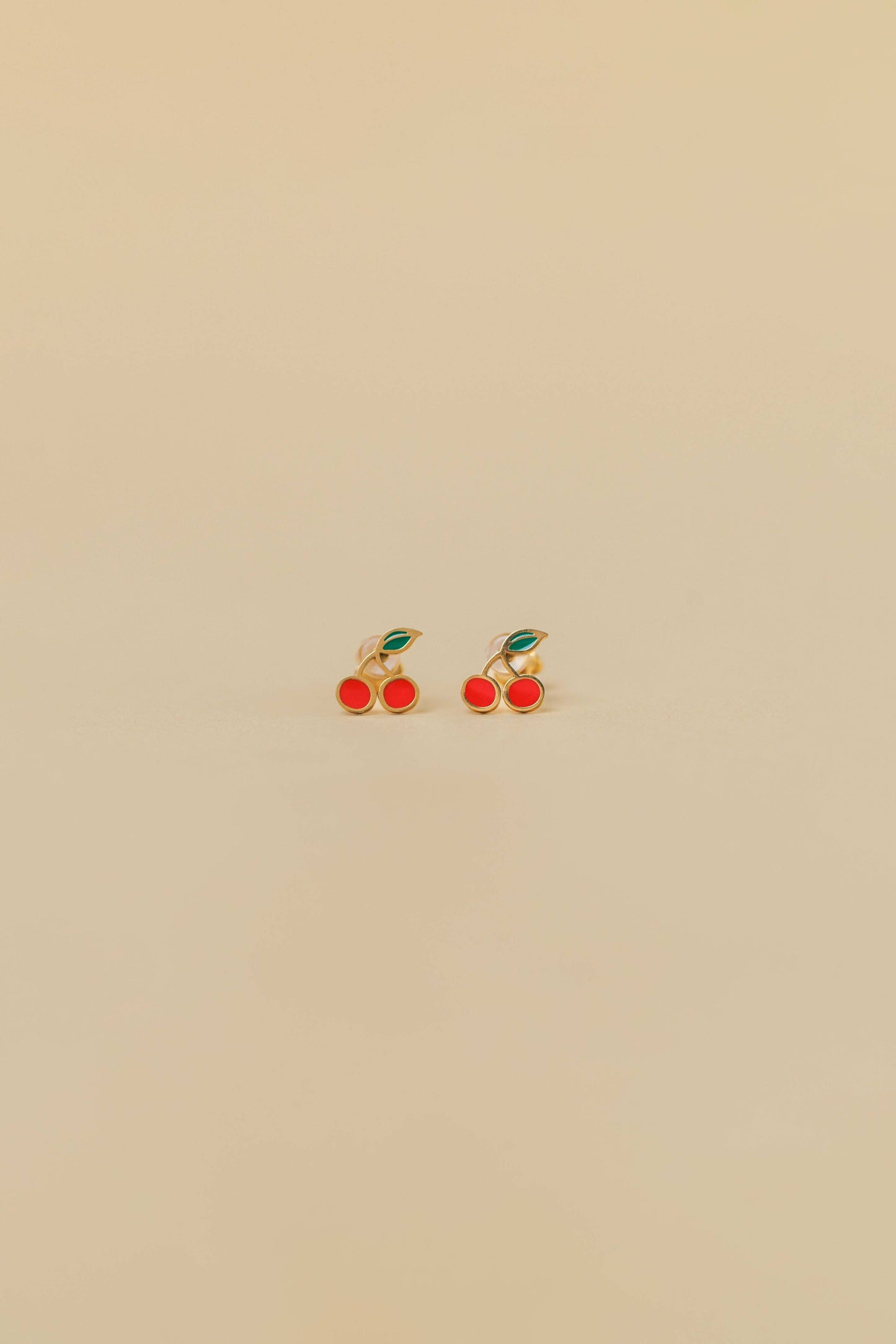 JaxKelly - Cherry Enamel Flat Back Kids Earrings