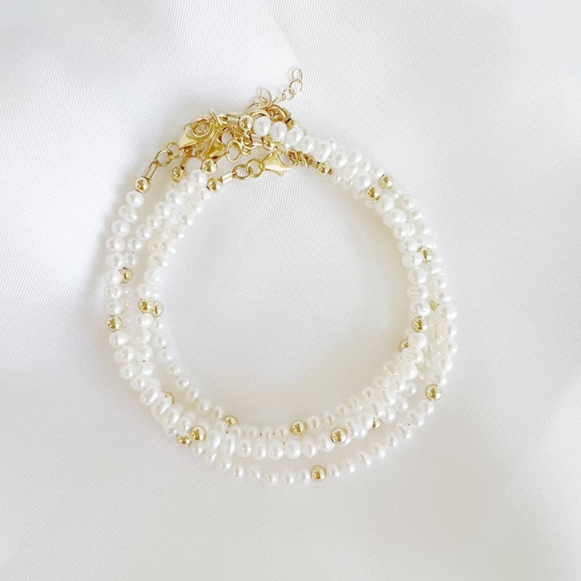 True by Kristy Jewelry - Freshwater Pearl Beaded Gold Filled Bracelet