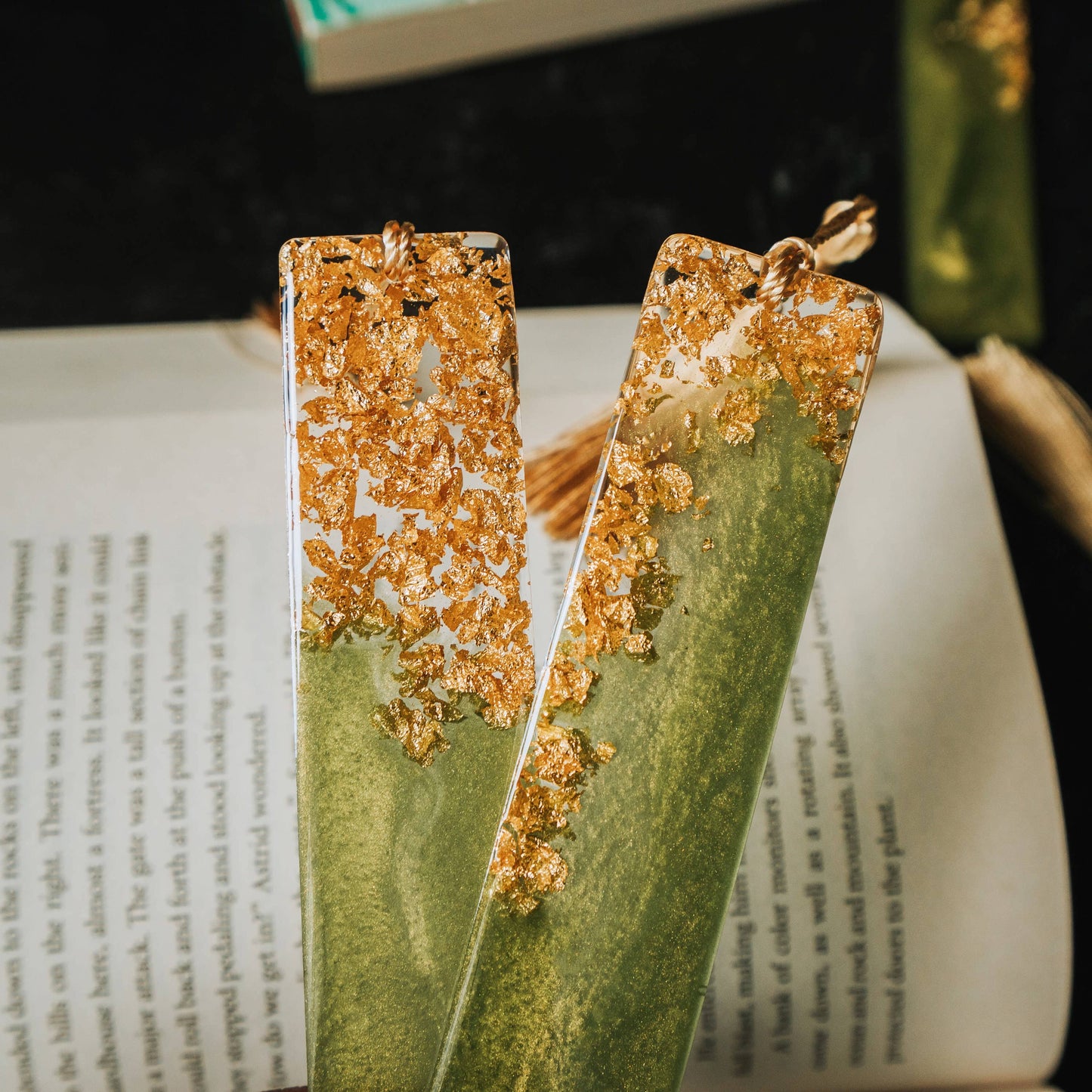 Dège Creative - Olive Green & Gold Bookmark