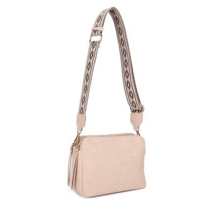 MiMi Wholesale - EJ60197 Mila 3 Compartment Crossbody Bag With Guitar Strap