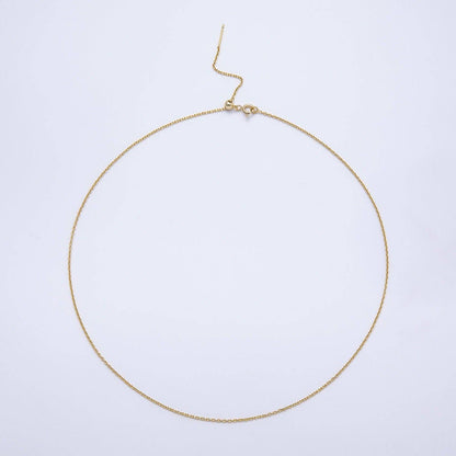 Aim Eternal - 14K Gold Filled 1.2mm Minimalist Cable Chain with Slider Bead 19 Inch Adjustable Necklace | WA-04466