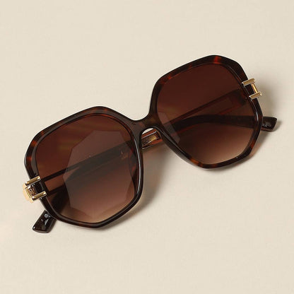 Fashion City - Women's Unique Temples Geometric Sunglasses