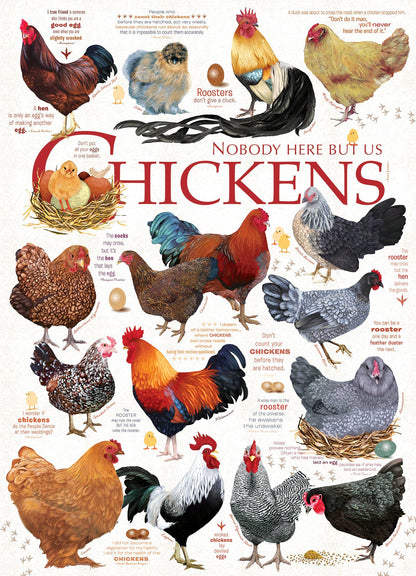 Outset Games and Cobble Hill Puzzles - Chicken Quotes 1000pc puzzle