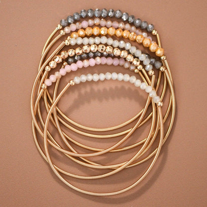 MA101 Mia Accessories - Boho Layered Spring Coil Guitar String Bracelet Set - 8096